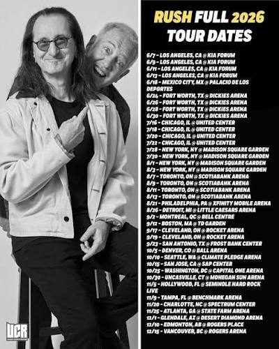 Rush concert tour poster 2026 & 2027
